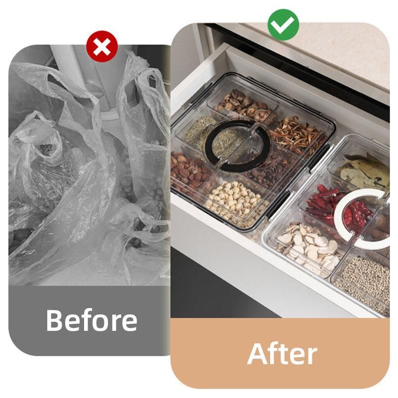 Portable Household Kitchen Refrigerator Storage Box Food Organizer Fresh Keeper - White
