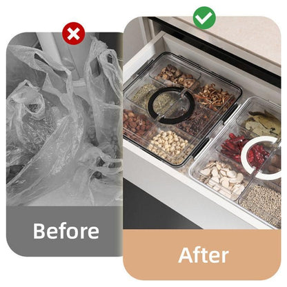Portable Household Kitchen Refrigerator Storage Box Food Organizer Fresh Keeper - White
