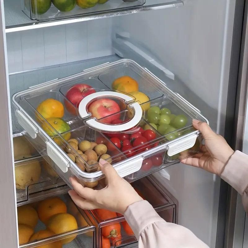 Portable Household Kitchen Refrigerator Storage Box Food Organizer Fresh Keeper - White