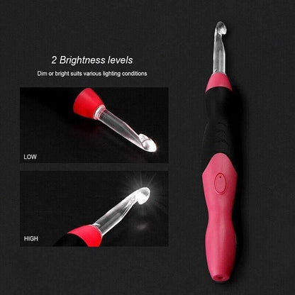 11 In 1 Led Light Up Crochet Hooks Set - Purple