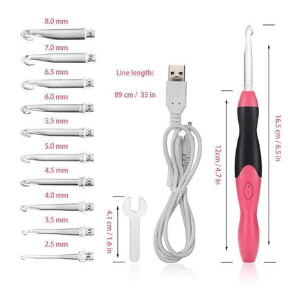 11 In 1 Led Light Up Crochet Hooks Set - Purple