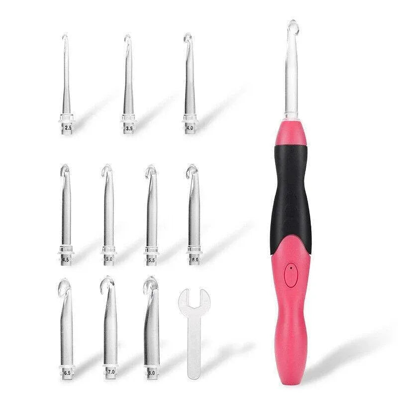 11 In 1 Led Light Up Crochet Hooks Set - Purple