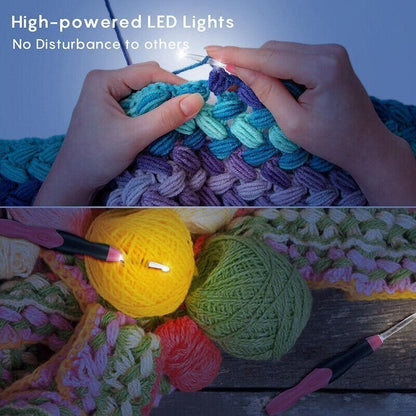 11 In 1 Led Light Up Crochet Hooks Set - Purple