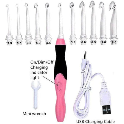 11 In 1 Led Light Up Crochet Hooks Set - Purple