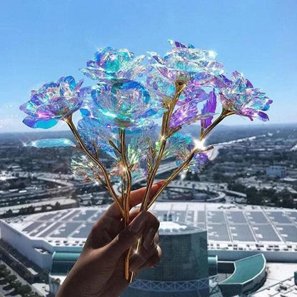 5PCS Luminous Rose Unique Gifts For Women Galaxy Crystal Flower Gift For Women