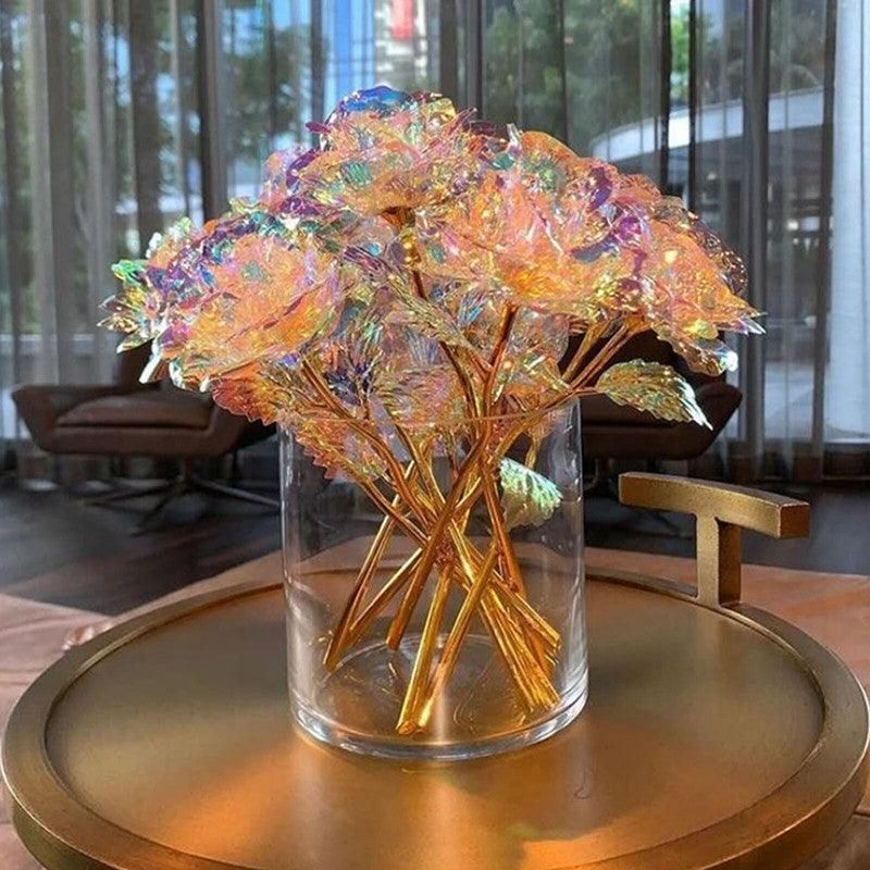5PCS Luminous Rose Unique Gifts For Women Galaxy Crystal Flower Gift For Women
