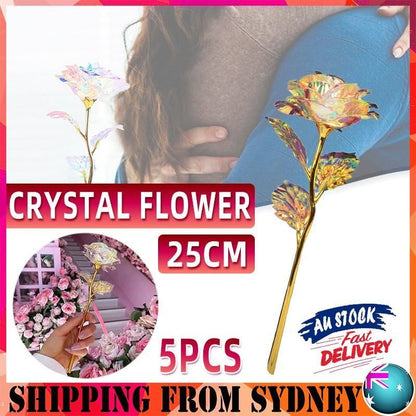 5PCS Luminous Rose Unique Gifts For Women Galaxy Crystal Flower Gift For Women