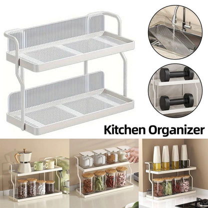 2 Tier Shelf Kitchen Storage Rack Organizer for Home and Countertop Organization