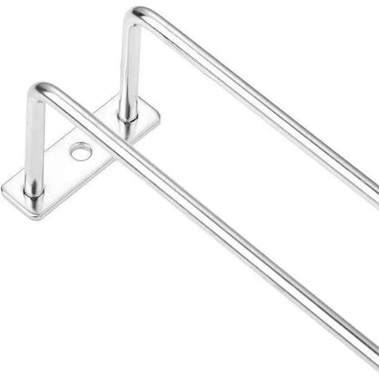 Under Cabinet Wine Glass Holder Rack 1PC Steel Hanging Cup Storage Bar Shelf