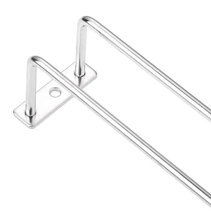 Under Cabinet Wine Glass Holder Rack 1PC Steel Hanging Cup Storage Bar Shelf