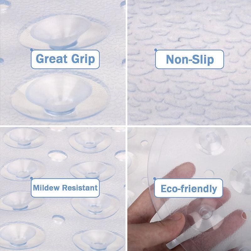 Non Slip Shower Mat for Bathtub Floor with Suction Cups 100x40cm - Blue