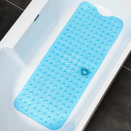 Non Slip Shower Mat for Bathtub Floor with Suction Cups 100x40cm - Blue