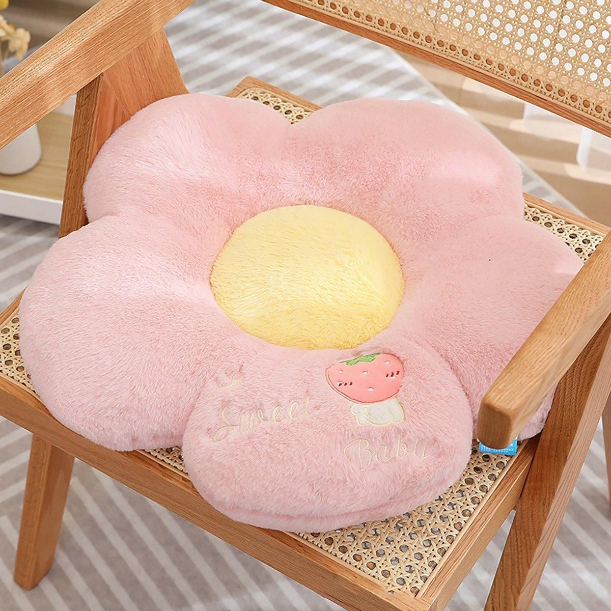 Cute Sunflower Floor Cushion Soft Chair Pad Summer Office Student Seat Pillow - Green