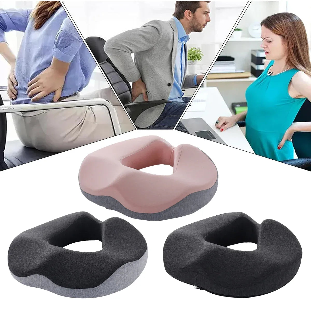 Memory Foam Seat Cushion Breathable Comfort Pad for Office Chair