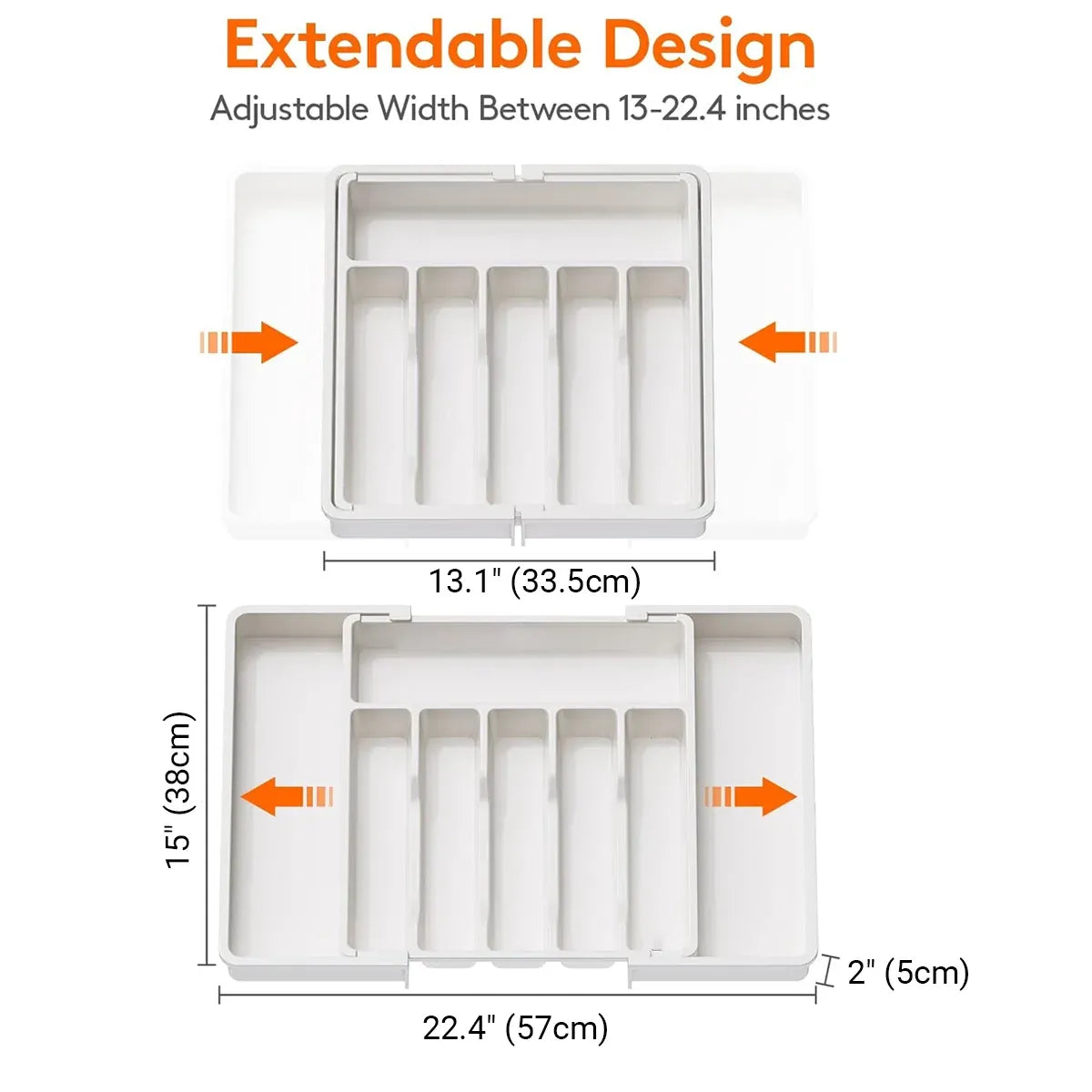 Portable Tableware Storage Box Telescopic Household Storage Tray Organizer