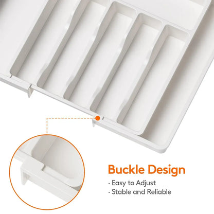 Portable Tableware Storage Box Telescopic Household Storage Tray Organizer