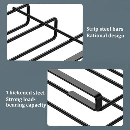 Double Stainless Steel Kitchen Organizer Shelf Rack Cabinet Storage Space Saver