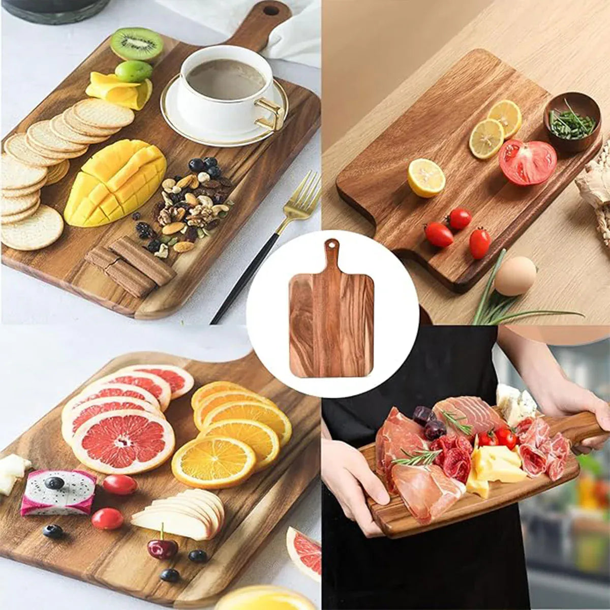 Wooden Cutting Board Solid Wood Chopping Board Pizza Steak Kitchen Serving Tray
