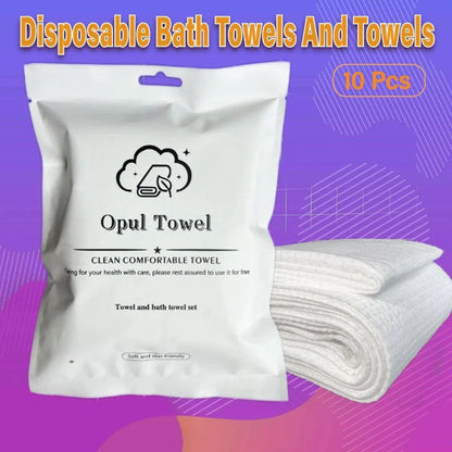 10pcs Disposable Bath Towels Travel Towels Soft Absorbent for Spa Hotel Bathroom