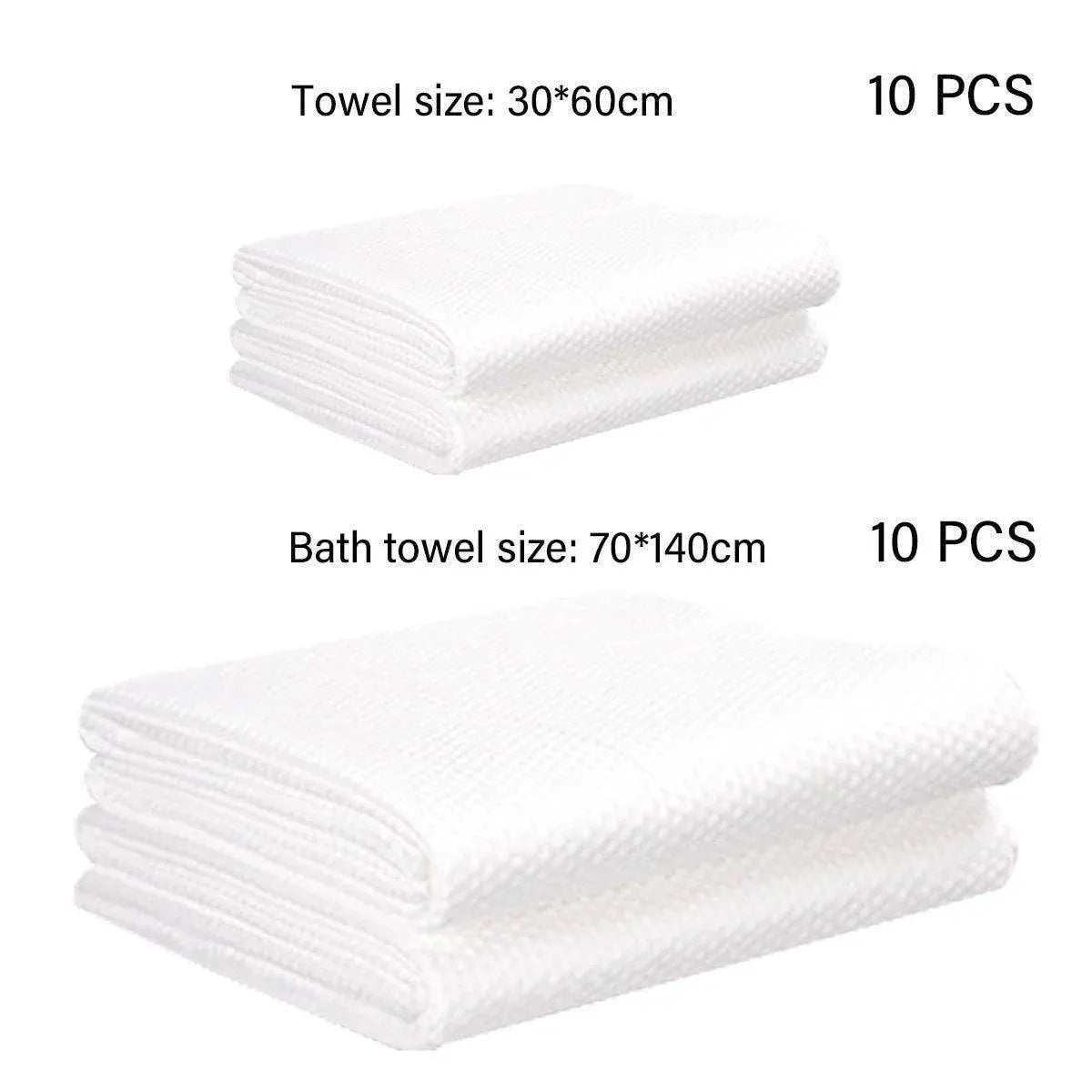 10pcs Disposable Bath Towels Travel Towels Soft Absorbent for Spa Hotel Bathroom