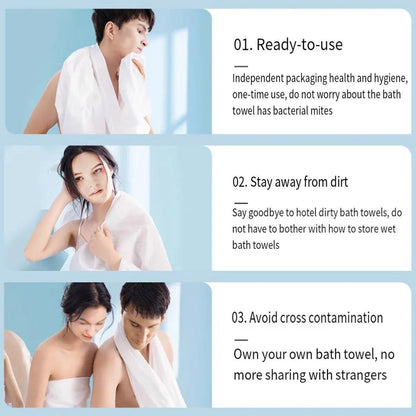 10pcs Disposable Bath Towels Travel Towels Soft Absorbent for Spa Hotel Bathroom
