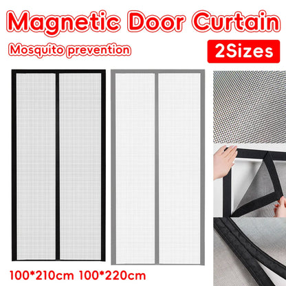 Self-Sealing Door Curtain Insect Proof Durable Mesh Screen for Home Kitchen Use - Grey
