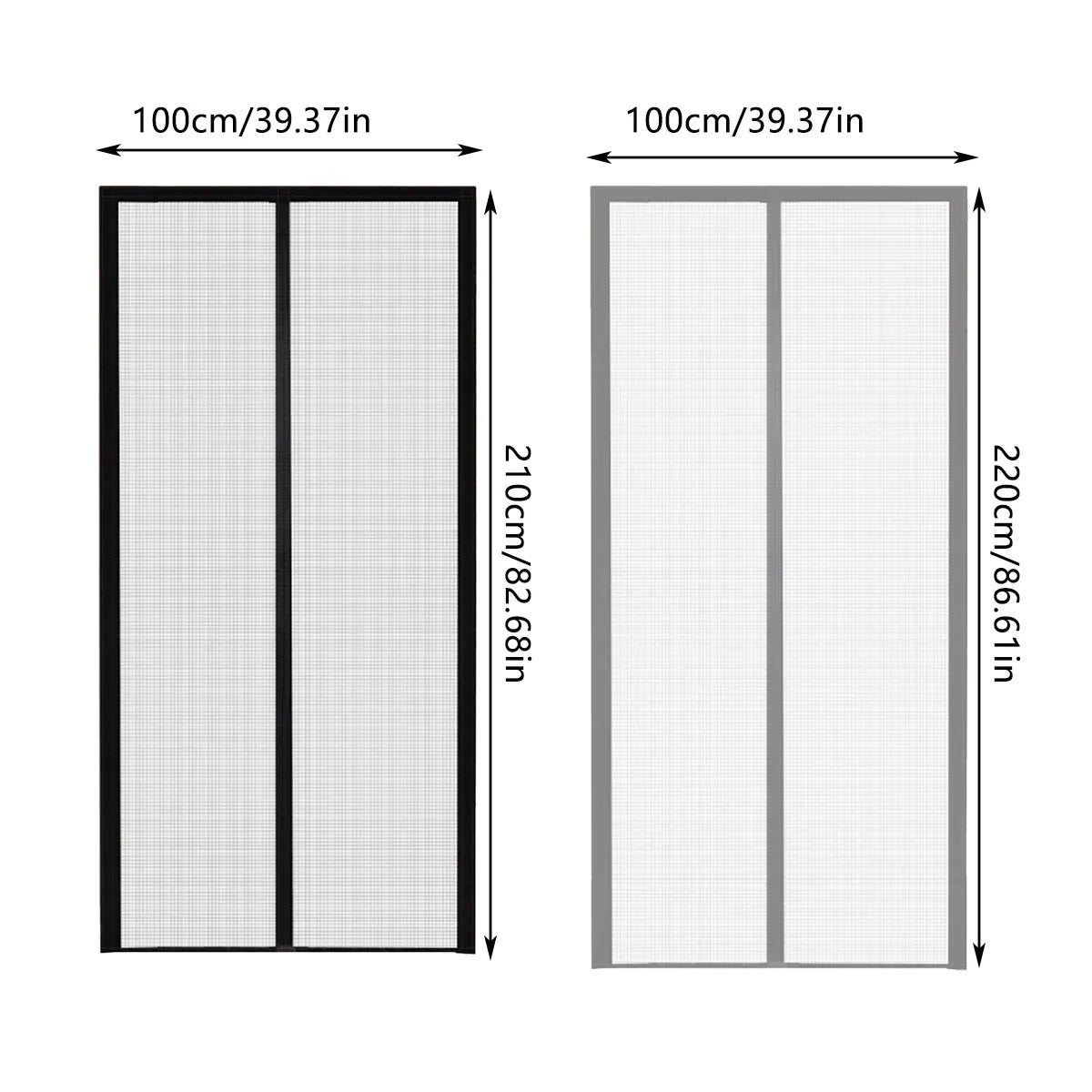 Self-Sealing Door Curtain Insect Proof Durable Mesh Screen for Home Kitchen Use - Grey