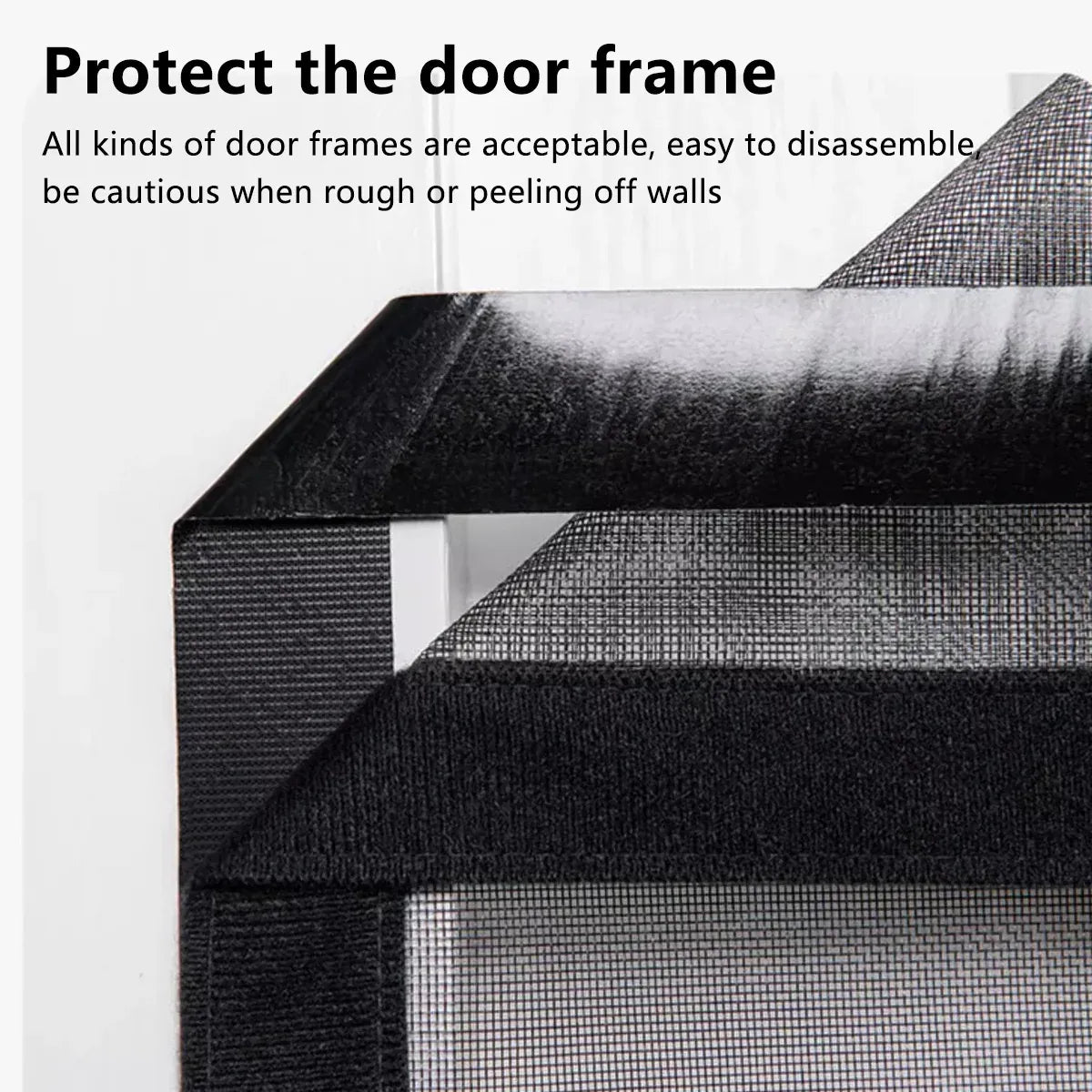 Self-Sealing Door Curtain Insect Proof Durable Mesh Screen for Home Kitchen Use - Grey