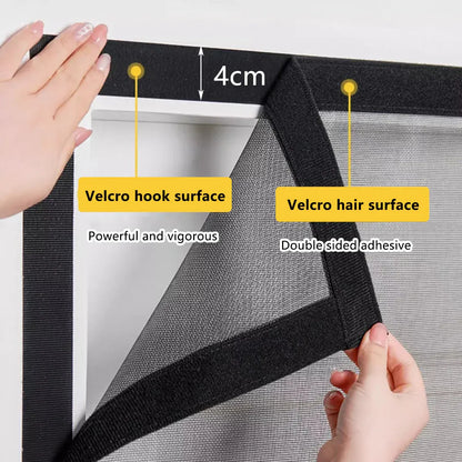 Self-Sealing Door Curtain Insect Proof Durable Mesh Screen for Home Kitchen Use - Grey