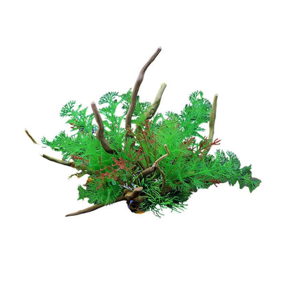 Aquarium Landscaping Decoration Artificial Wood and Plants Fish Tank Ornament - CM2503-Green