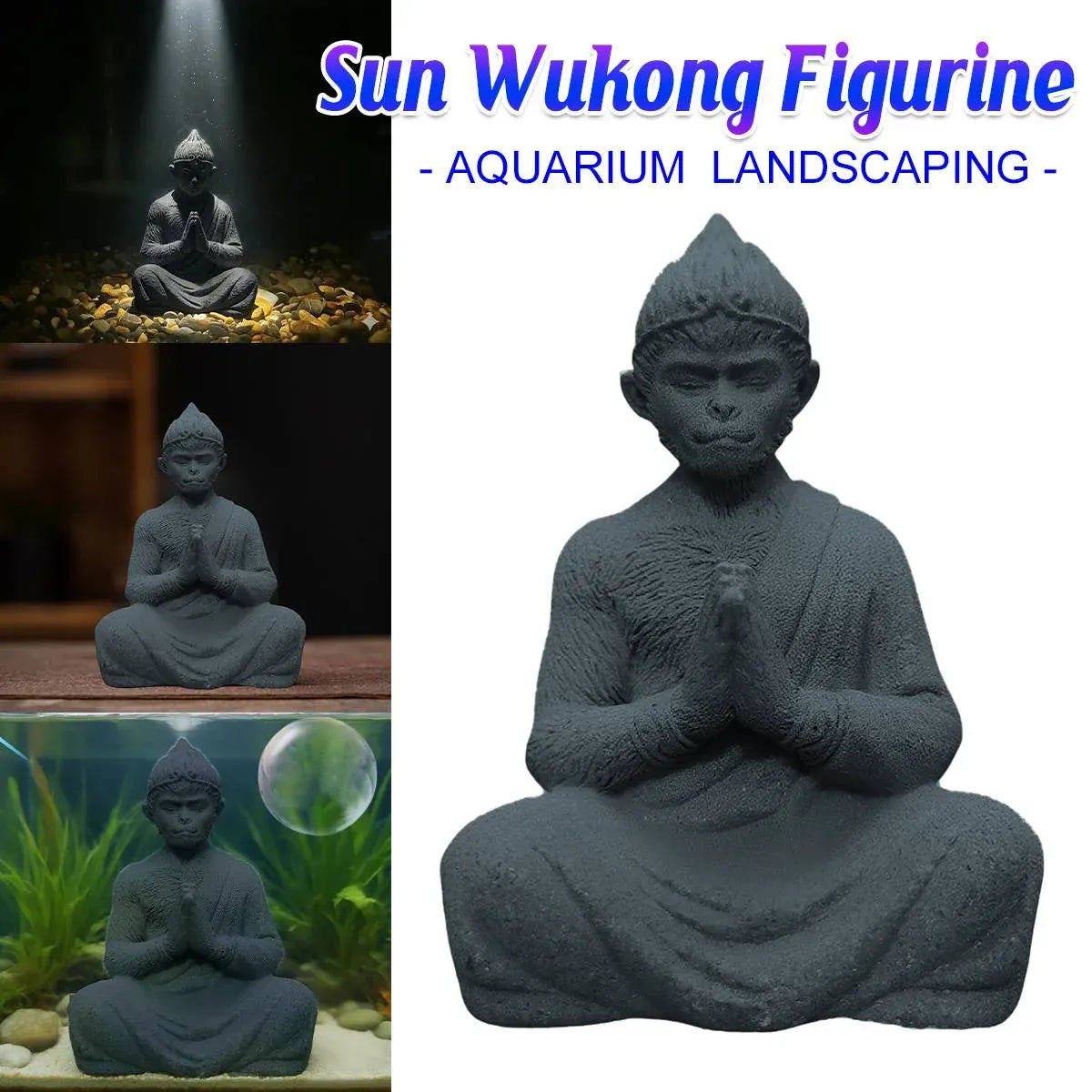 Sun Wukong Resin Figurine Aquarium Tank Ornament Decor