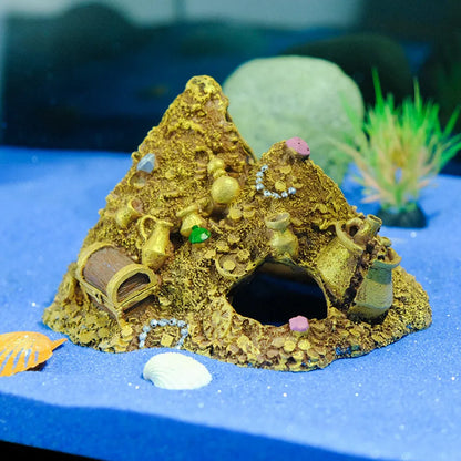 Aquarium Decoration Pineapple House Hideout Treasure Chest Fish Tank Ornament