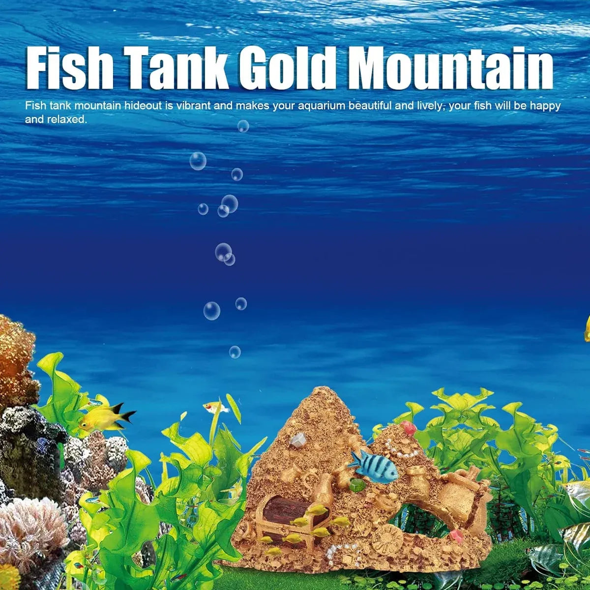 Aquarium Decoration Pineapple House Hideout Treasure Chest Fish Tank Ornament