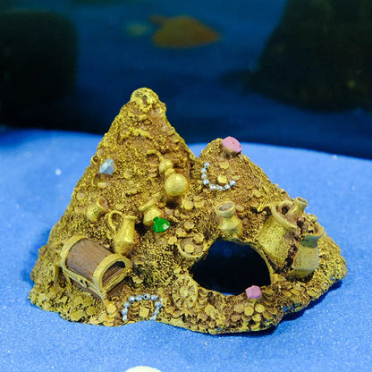 Aquarium Decoration Pineapple House Hideout Treasure Chest Fish Tank Ornament