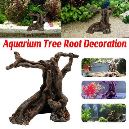 Aquarium Decor Artificial Resin Driftwood Craft Realistic Fish Tank Ornament