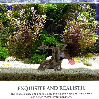 Aquarium Decor Artificial Resin Driftwood Craft Realistic Fish Tank Ornament