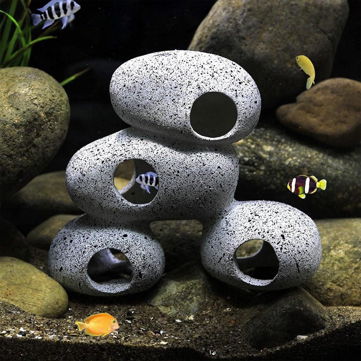 Clay Pot Aquarium Decoration Shrimp House Cichlid Breeding Tank Fish Nest - Nine Holes