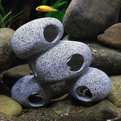 Clay Pot Aquarium Decoration Shrimp House Cichlid Breeding Tank Fish Nest - Nine Holes