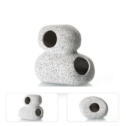 Clay Pot Aquarium Decoration Shrimp House Cichlid Breeding Tank Fish Nest - Nine Holes