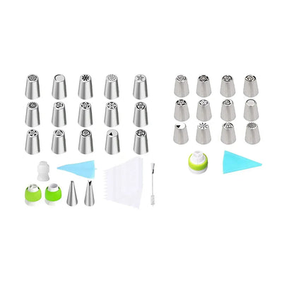 Russian Piping Tips Cake Decorating Set - 14 or 32 PCS Stainless Steel Nozzles - 14PCS