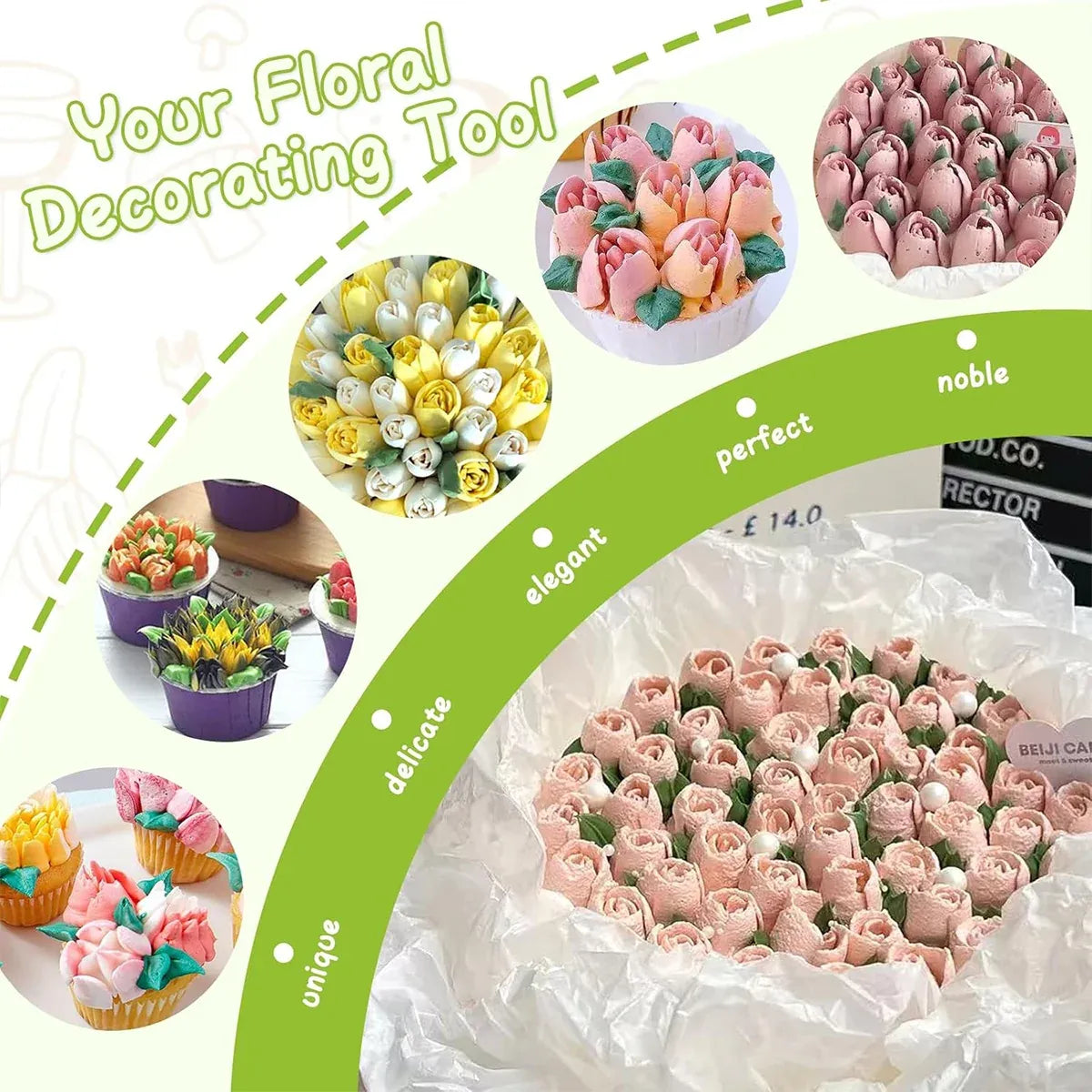 Russian Piping Tips Cake Decorating Set - 14 or 32 PCS Stainless Steel Nozzles - 32PCS