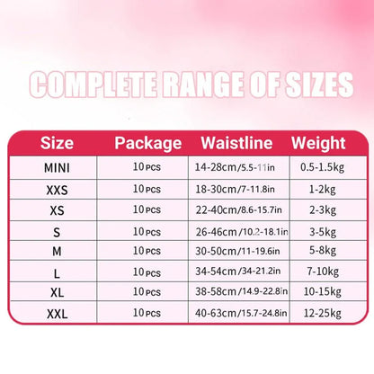 Disposable Female Dog Diapers Leakproof Breathable with Colour Indicator - XL 38-58cm