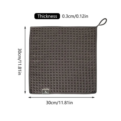 5PCS Waffle Cleaning Cloth Coffee Machine Bar Towel Dish Rag Absorbent - Blue