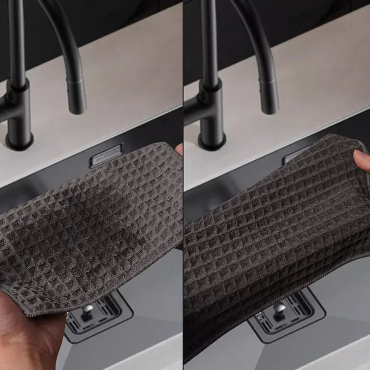 5PCS Waffle Cleaning Cloth Coffee Machine Bar Towel Dish Rag Absorbent - Blue