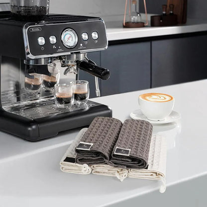 5PCS Waffle Cleaning Cloth Coffee Machine Bar Towel Dish Rag Absorbent - Blue