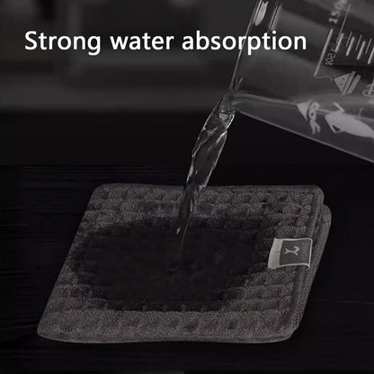 5PCS Waffle Cleaning Cloth Coffee Machine Bar Towel Dish Rag Absorbent - Coffee