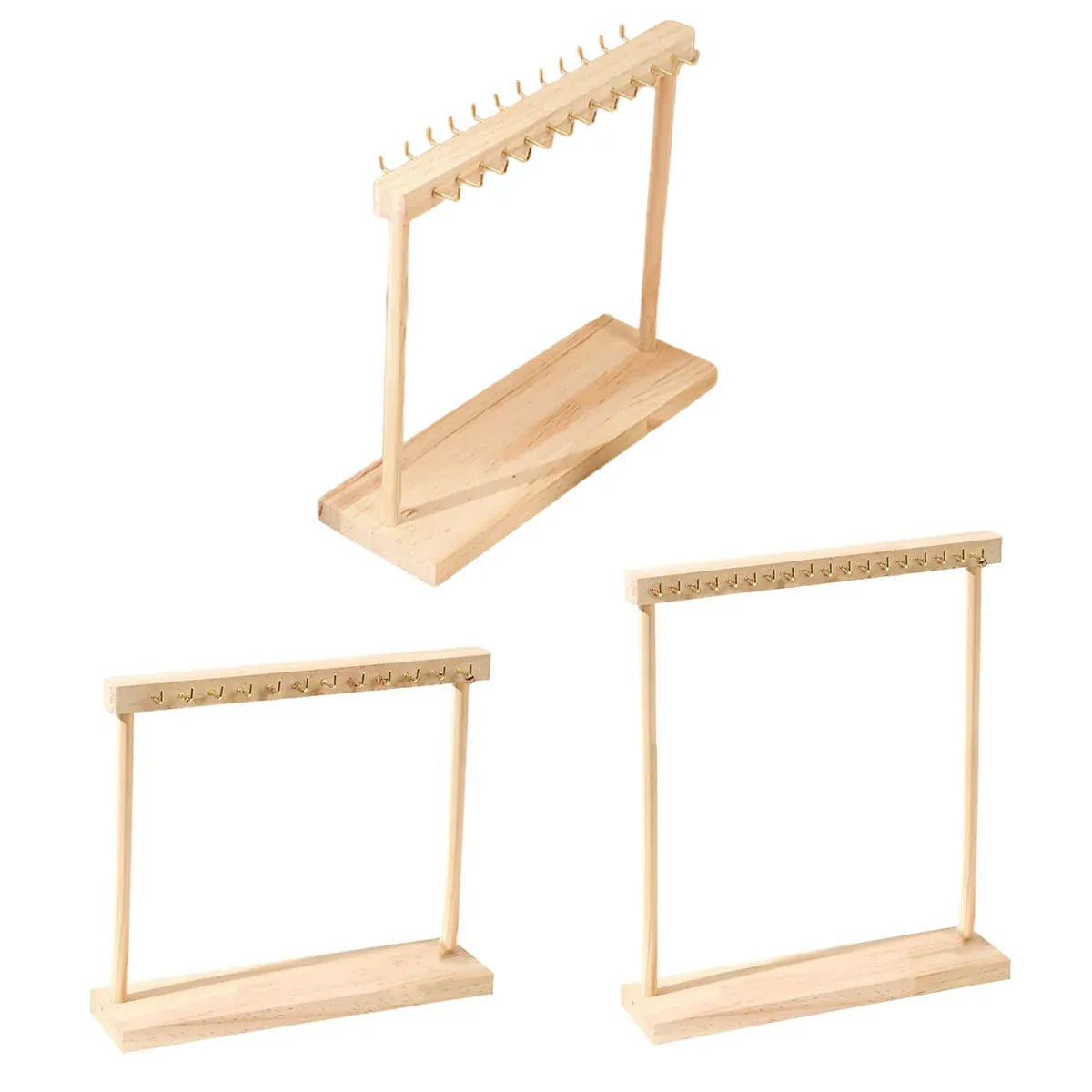 Solid Wood Necklace Jewelry Display Racks for Home Store Showcase Storage - 12 hooks