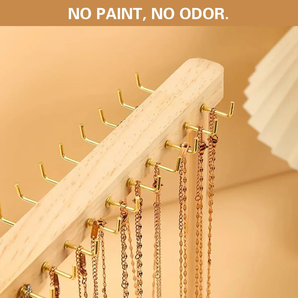 Solid Wood Necklace Jewelry Display Racks for Home Store Showcase Storage - 12 hooks