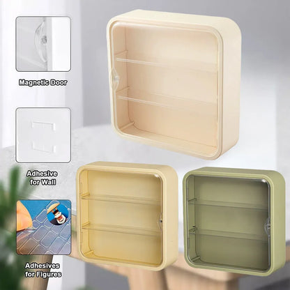 Wall Mounted Showcase Acrylic Figures Toys Display Case Dustproof Storage Box - Green
