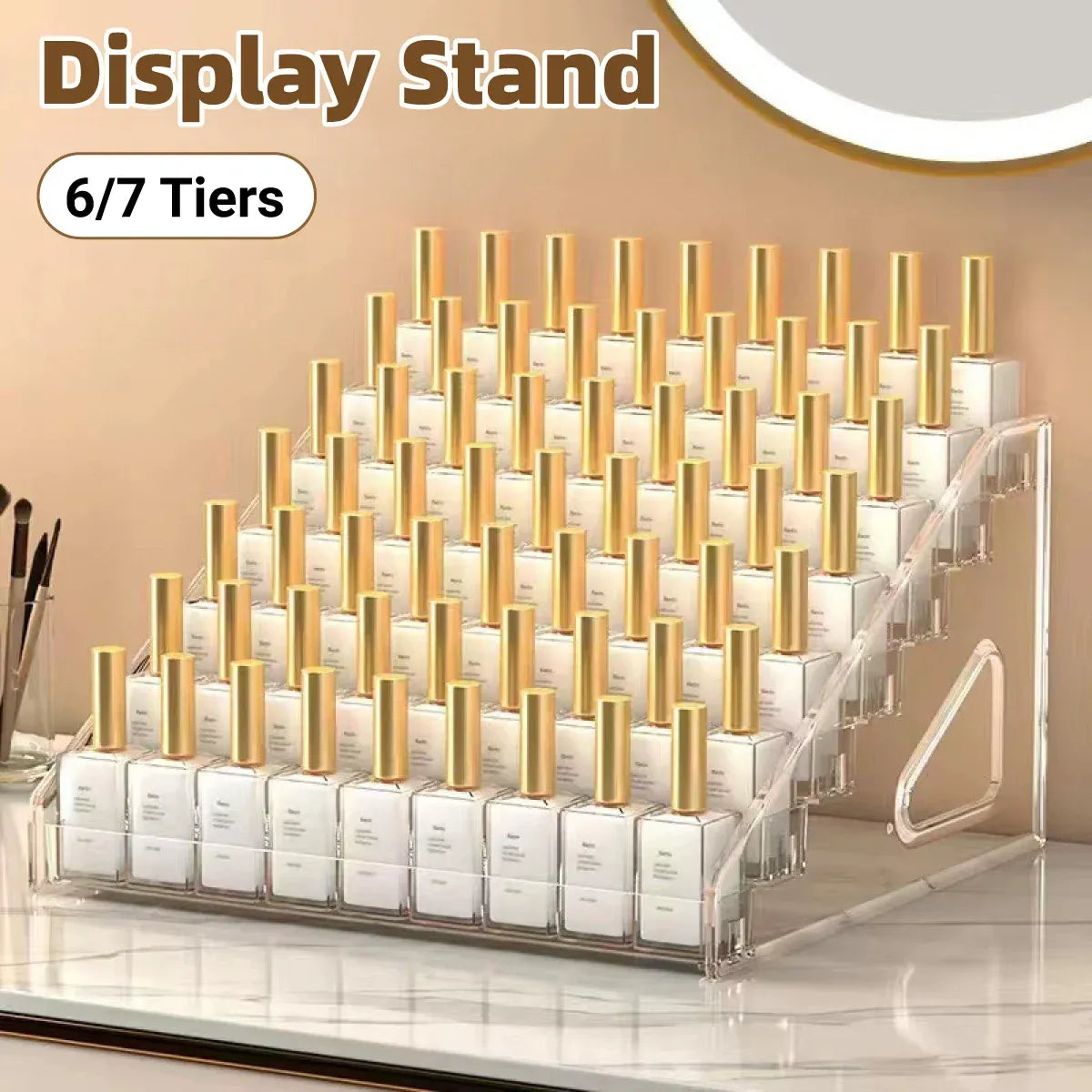 6/7 Layer Nail Polish Storage Box Multi Layer Clear Display Rack Organizer Stand - 7-Tier